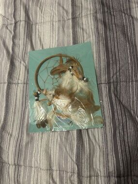 Tribal Print Dreamcatcher Wall Art - Teal, Brown & Cream